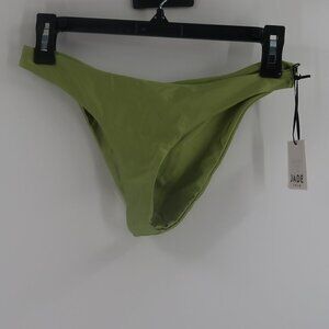 Jade Swim Most Wanted Bottom in Palm Sheen Green Bikini Bottoms Size M NWT
